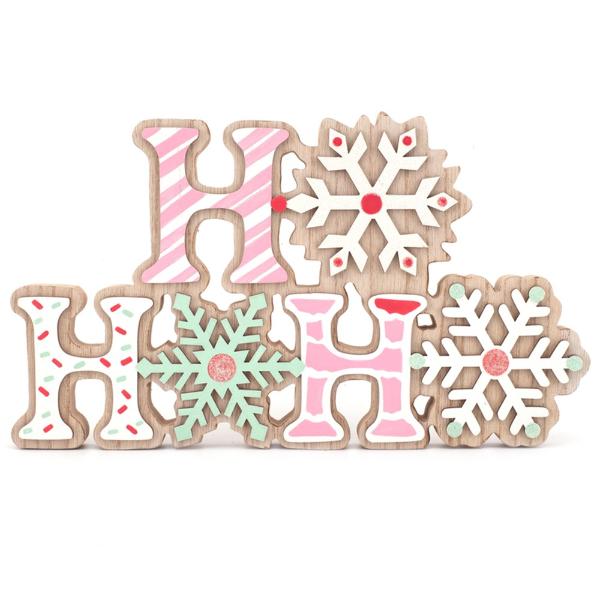 Pink Candy Hohoho Sign - 30cm x 17cm