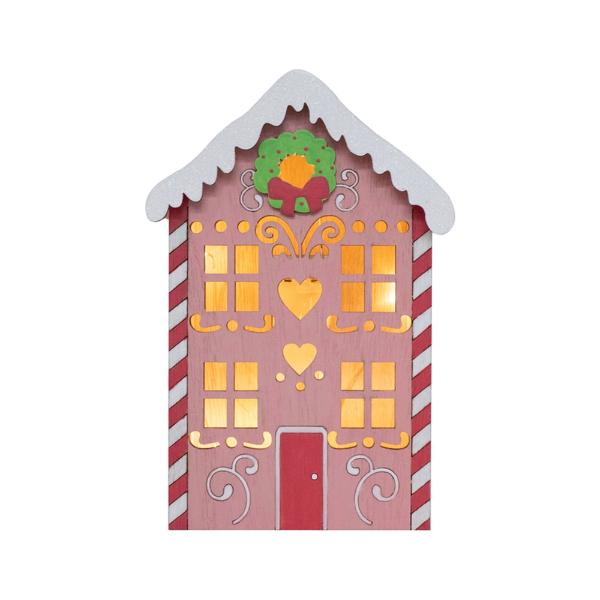 Pink Candy House Light Up - 12.5cm x 18.5cm x 9cm