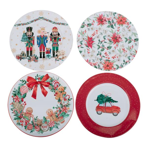 Assorted Metal Christmas Charger Plate - 33cm x 1.5cm