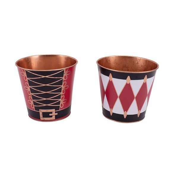 Metal Christmas Buckets - 15.5cm x 14cm