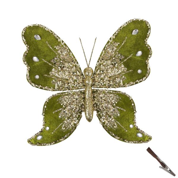 Sage With Champagne Butterfly - 23cm x 26cm