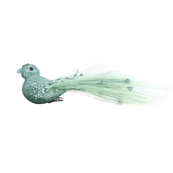 Mint Glitter Bird - 18cm