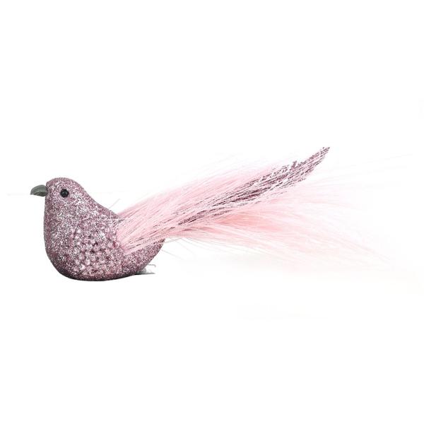Pink Glitter Bird - 18cm