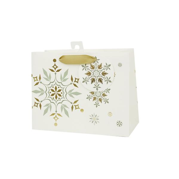 Medium Snowflake Horizontal Gift Bag - 23cm x 10cm x 18cm