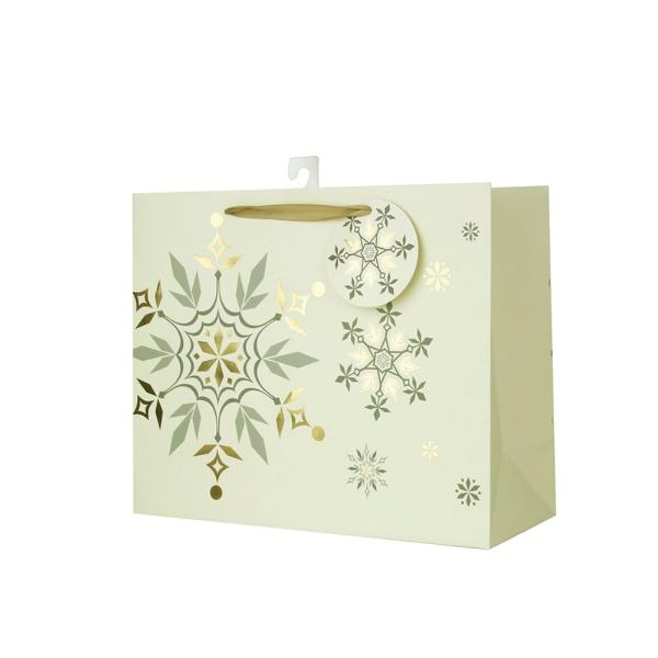 Large Snowflake Horizontal Gift Bag - 32cm x 12cm x 26cm