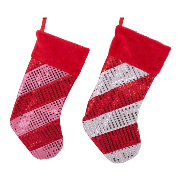 Red & White Or Pink & Red Sequin Stocking
