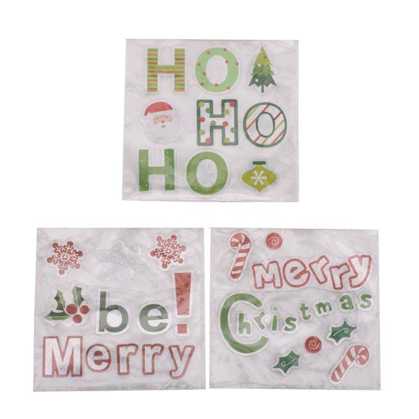 Christmas Gel Window Clings Sheet Size - 19cm x 19cm