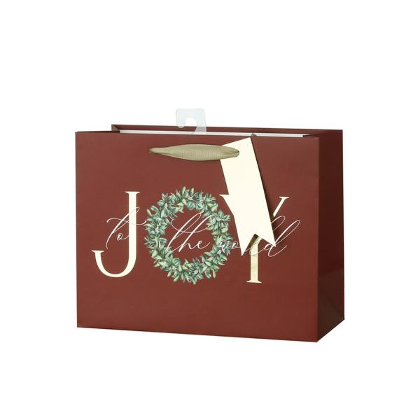 Medium Joy To The World Horizontal Gift Bag - 23cm x 10cm x 18cm