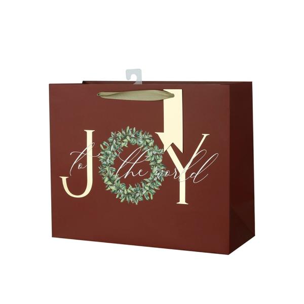 Medium Joy To The World Horizontal Gift Bag - 32cm x 12cm x 26cm
