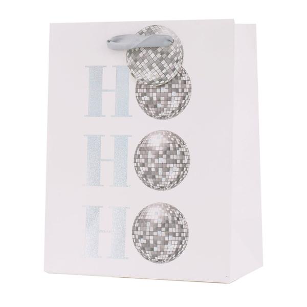 Medium Hohoho Disco Ball Gift Bag - 18cm x 23cm x 10cm
