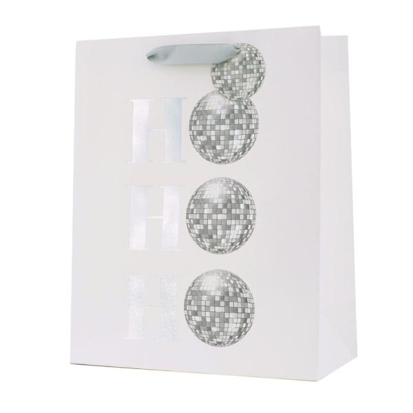 Large Hohoho Disco Ball Gift Bag - 26cm x 32cm x 12cm