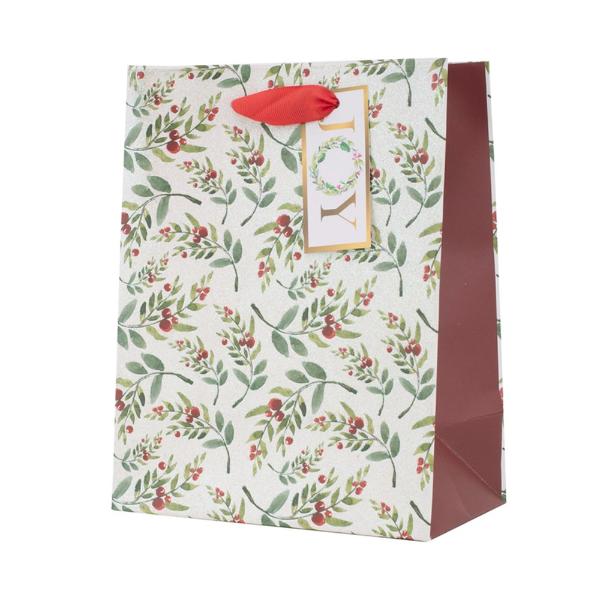 Medium Christmas Berry Gift Bag - 18cm x 23cm x 10cm
