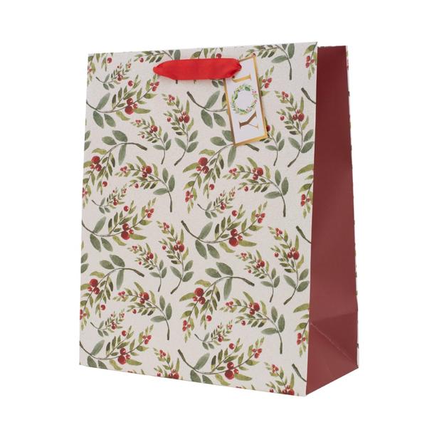 Large Christmas Berry Gift Bag - 26cm x 32cm x 12cm