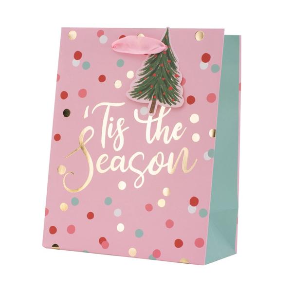 Medium Tis The Season Gift Bag - 18cm x 23cm x 10cm