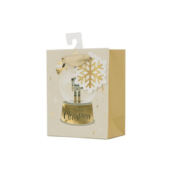 Small Nutcracker Snow Globe Gift Bag - 11.1cm x 13.7cm x 6.2cm