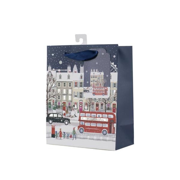 Medium Christmas Village Gift Bag - 18cm x 23cm x 10cm