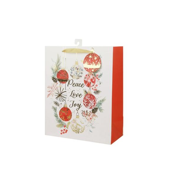 Large Peace Love Joy Gift Bag - 26cm x 32cm x 12cm