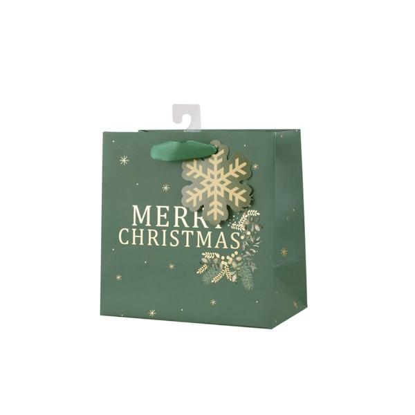 Medium Merry Christmas Square Gift Bag - 17.5cm x 17.5cm x 10cm
