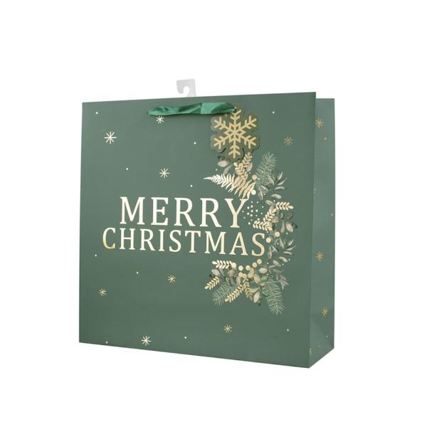 X Large Merry Christmas Square Gift Bag - 35cm x 35cm x 10cm