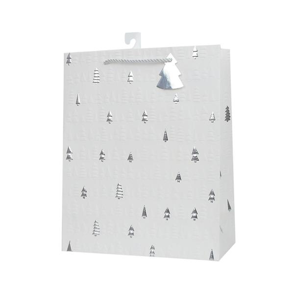 Large Silver Tree Gift Bag - 26cm x 32cm x 12cm