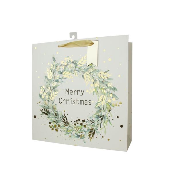 X Large Square Wreath Gift Bag - 35cm x 35cm x 10cm