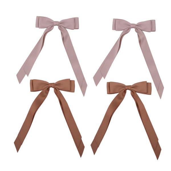 2 Pack Taupe Satin Ribbon Bows - 15cm x 25cm