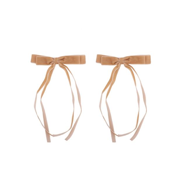 2 Pack Champagne Velvet Bows - 15cm x 25cm