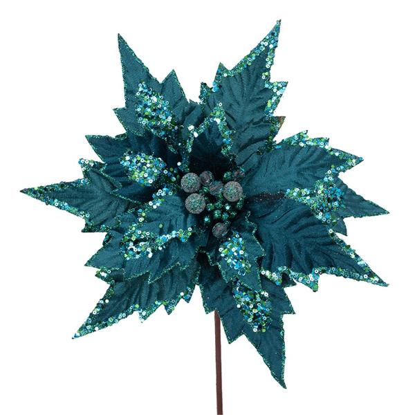 Azure Poinsettia Stem - 27cm