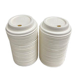 Load image into Gallery viewer, 50 Pack Reusable Sugarcane Lids Suitable For 12oz / 16oz Cups