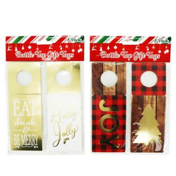 8 Pack Assorted Bottle Top Gift Tags