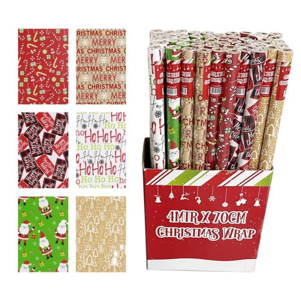 Assorted Christmas Roll Wrap - 400cm x 70cm