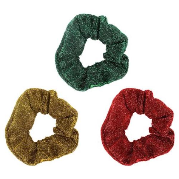 3 Pack Lurex Scrunchies