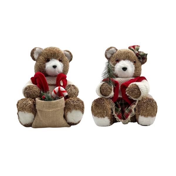 Christmas Fancy Sitting Bear - 25cm x 24cm x 29cm