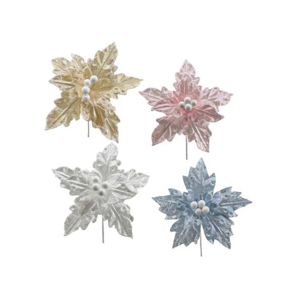 Christmas Pastel Poinsettia - 24cm