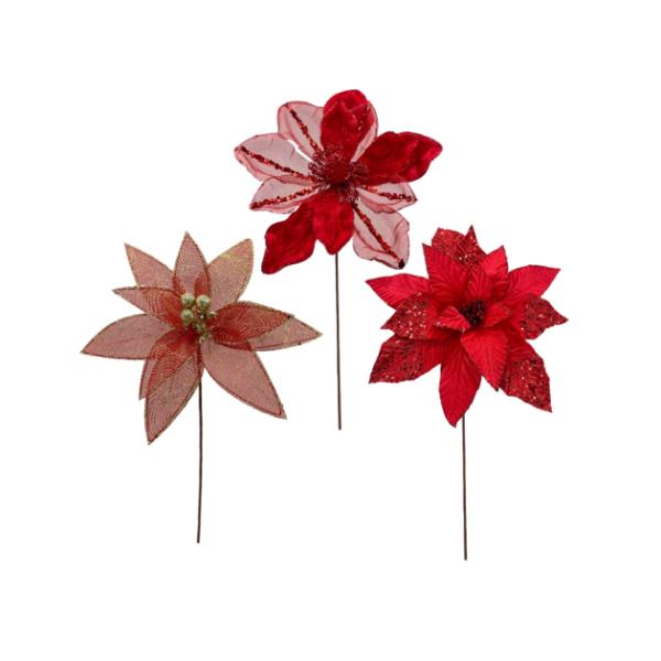Christmas Red Poinsettia - 25cm - 32cm