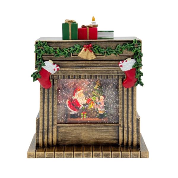 Light Up & Glitter Musical Fireplace - 19.5cm x 9.3cm 23cm