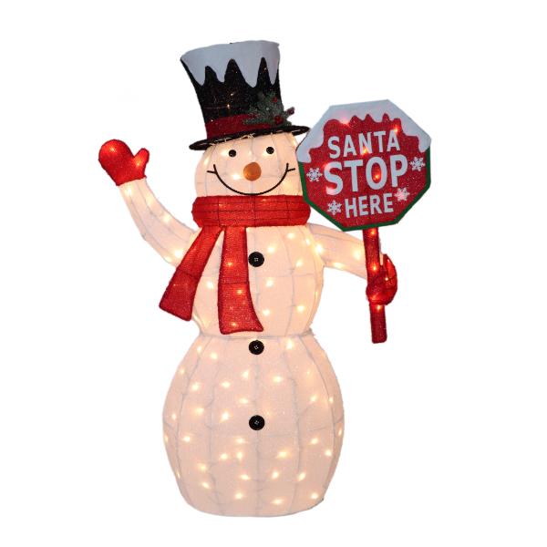 LIGHT UP SNOWMAN 74X29X120CM