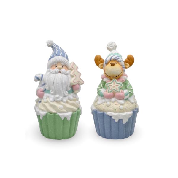 Christmas Candy Pop Cupcake With Figurine - 22cm x 20.5cm 43cm