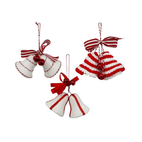 Christmas Red & White Hanging Hot Balloon - 13cm x 27cm