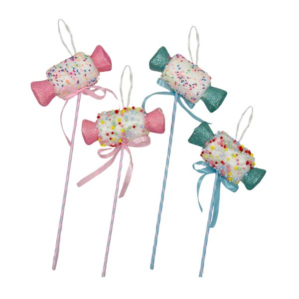 Christmas Candy Pop Sprinkle Lollypop - 15cm x 6.5cm x 38cm