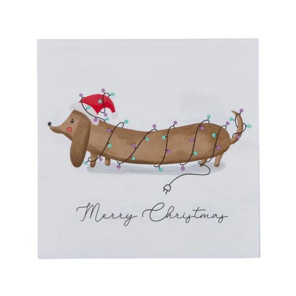Santas Helper 20pk 3Ply 33cm Napkin Wht
