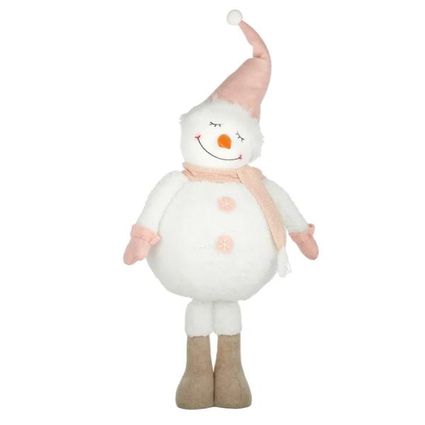 Chubby Flexi Snowman Fab 42x87cm Wht/Pnk