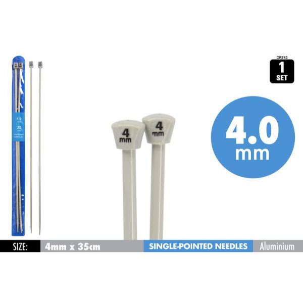 2 Pack Knitting Needle Set - 0.4cm x 35cm