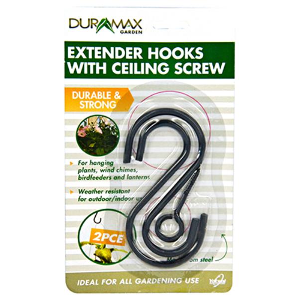 2 Pack Extender Hooks With Ceiling Screw - 8.5cm
