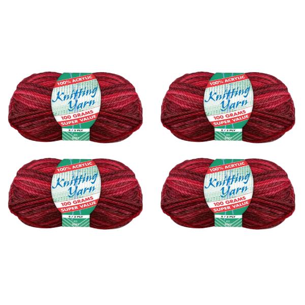 Red Knitting Wool Yarn - 100g