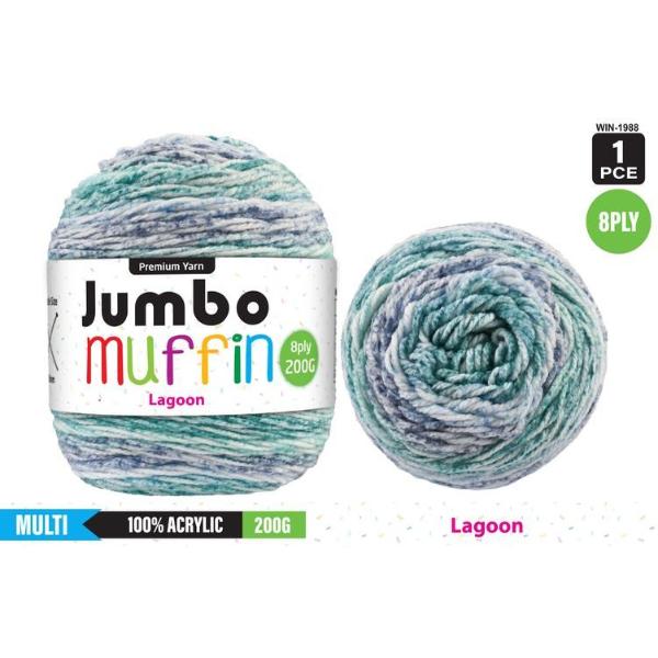 Premium Jumbo Muffin Laogn Lagoon 100% Acrylic 8 Ply Yarn - 200g