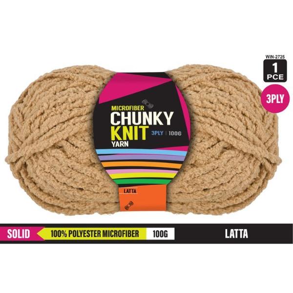 Latta Microfibre Chunky 3Ply Knit Yarn - 100g