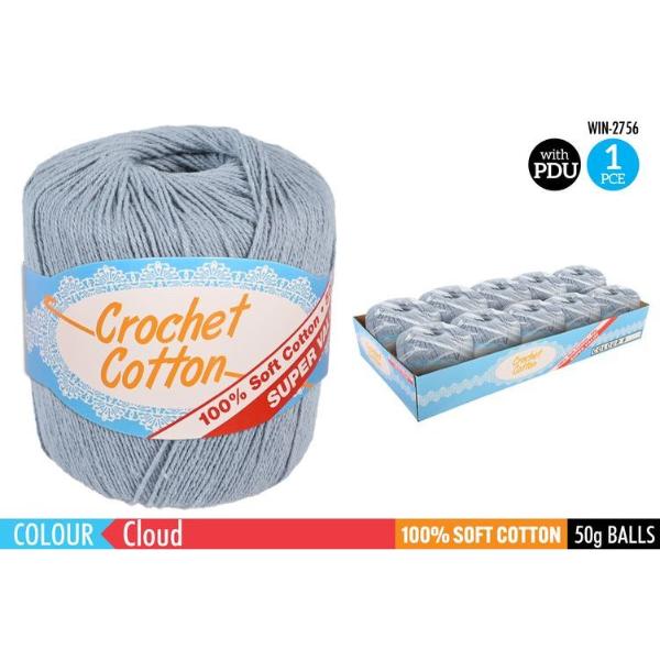 Cloud 100% Soft Cotton Crochet - 50g
