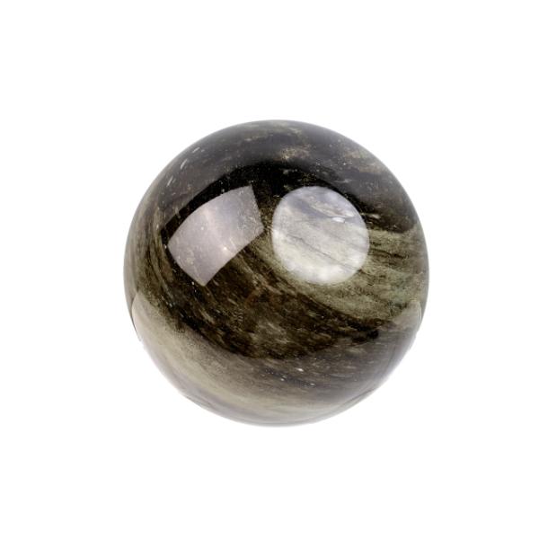 Small Black Noir Glass Light Ball - 23.5cm x 23.5cm x 22.5cm