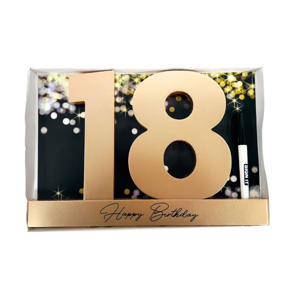 18th Happy Birthday Rose Gold Signature Block